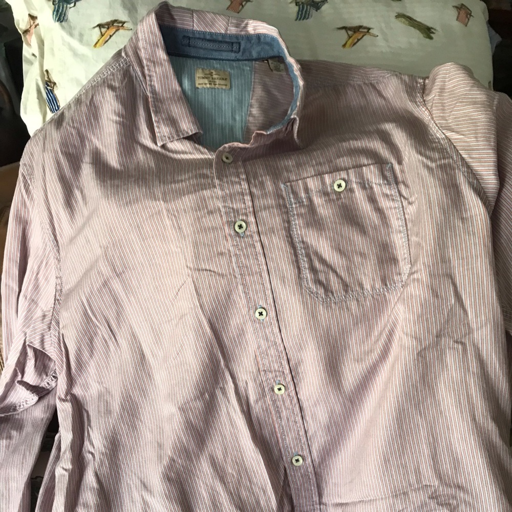 Tommy Bahama, Orange (Striped) Long Sleeve, X-Large